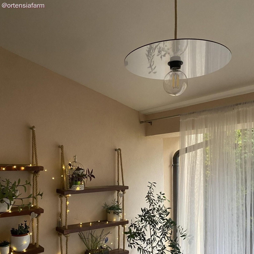 Paralume piatto Ellepì oversize in Dibond per lampade a sospensione da esterni, diametro 40 cm - Made in Italy – Bianco – foto 5