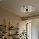 Paralume piatto Ellepì oversize in Dibond per lampade a sospensione da esterni, diametro 40 cm - Made in Italy – Bianco – foto 5