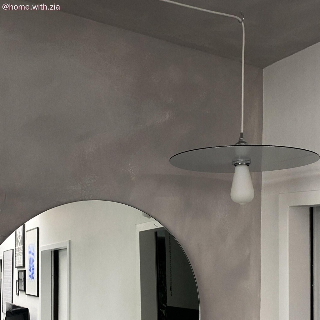 Paralume piatto Ellepì oversize in Dibond per lampade a sospensione da esterni, diametro 40 cm - Made in Italy – Bianco – foto 7