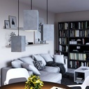 Cube cement lampshade for pendant light, with cable clamp and E27 lamp holder – Light cement – photo 2