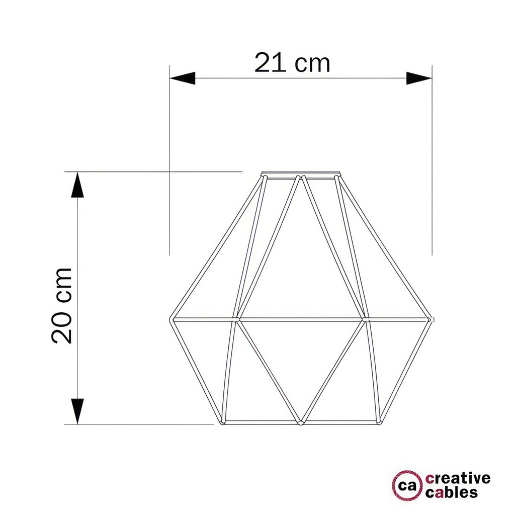 Gabbia paralume Diamond in metallo con attacco E27 – Bianco – foto 5