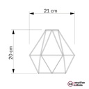 Gabbia paralume Diamond in metallo con attacco E27 – Bianco – foto 5