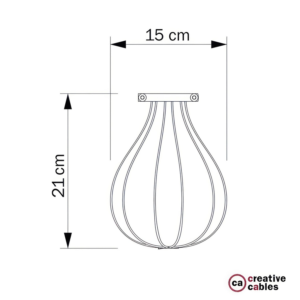 Abat-jour cage Drop en métal pour ampoule apparente avec collier de fixation réglable – Blanc – photo 5