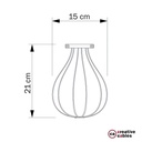 Abat-jour cage Drop en métal pour ampoule apparente avec collier de fixation réglable – Blanc – photo 5