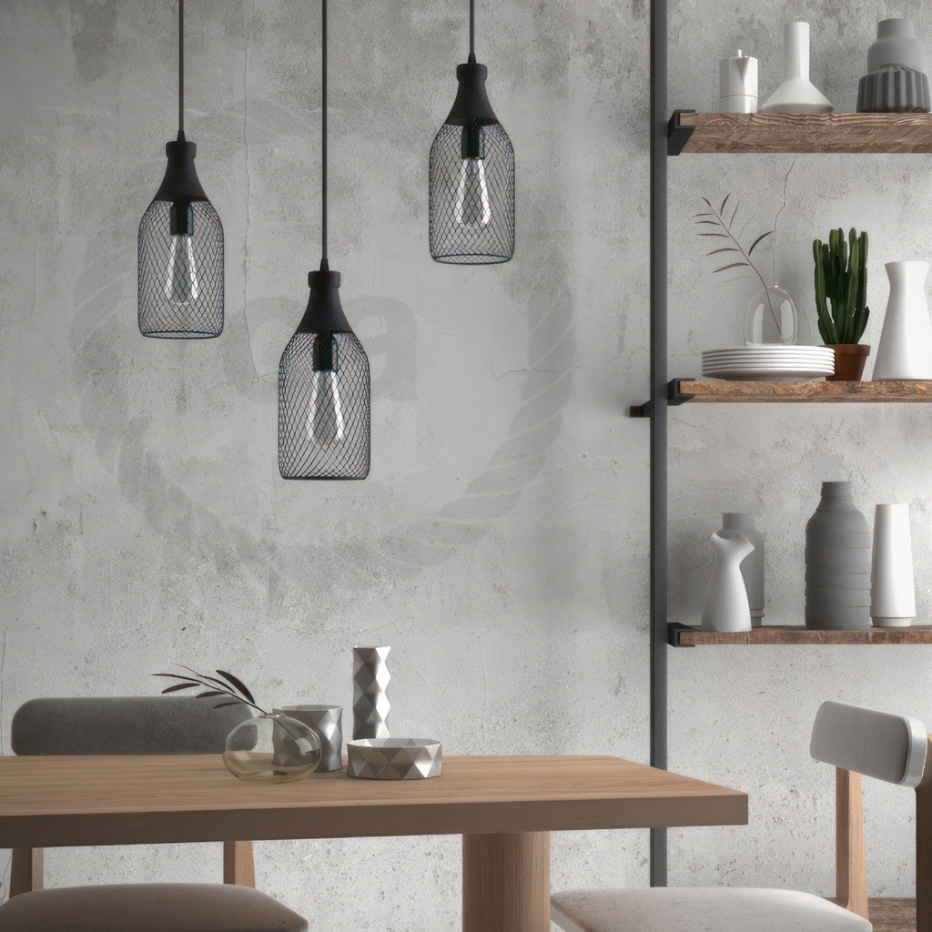 Jéroboam bottle-shaped metal bulb cage lampshade – photo 4