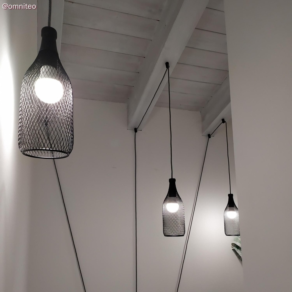 Jéroboam bottle-shaped metal bulb cage lampshade – photo 8