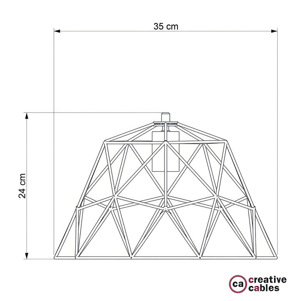 Dome XL naked cage metal lampshade with E27 lamp holder – White – photo 5