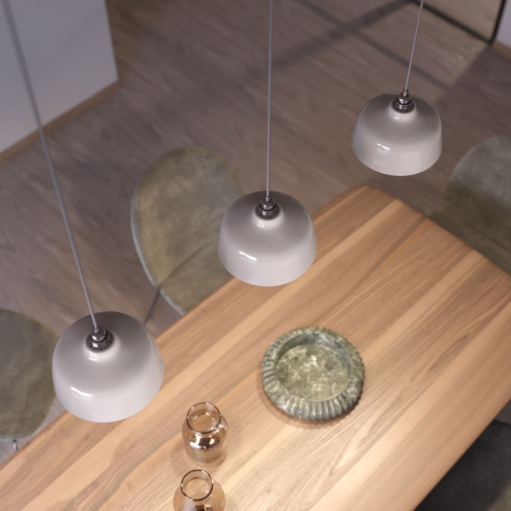 Coppa-Lampenschirm aus Keramik, Kollektion Materia – Made in Italy – Weiß glänzend – Foto 3