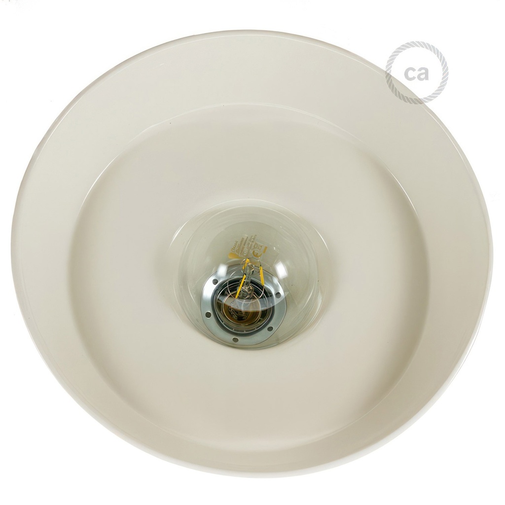 Industrial ceramic lampshade for suspension – Glossy white – photo 4