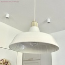 Industrial ceramic lampshade for suspension – Glossy white – photo 7