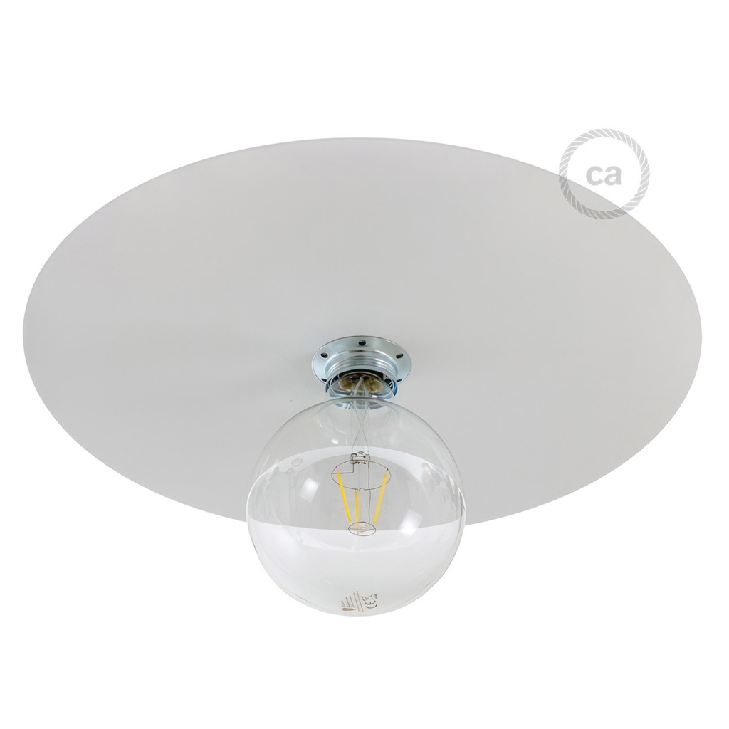 Abat-jour plat Ellepì oversize en fer laqué pour suspensions, diamètre 40cm - Made in Italy – Blanc – photo 2