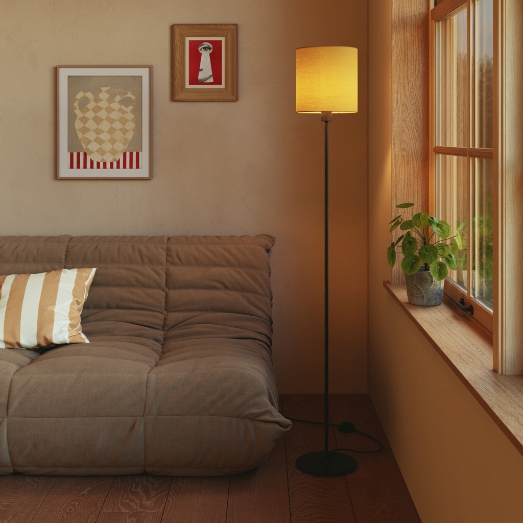 Cilindro M fabric lampshade with E27 fitting - Made in Italy – Arenal Gold – photo 3