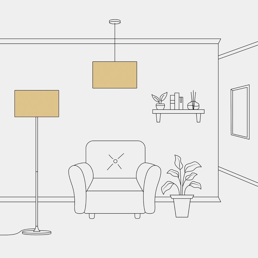 Cilindro XL fabric lampshade with E27 fitting – Arenal Gold – photo 4