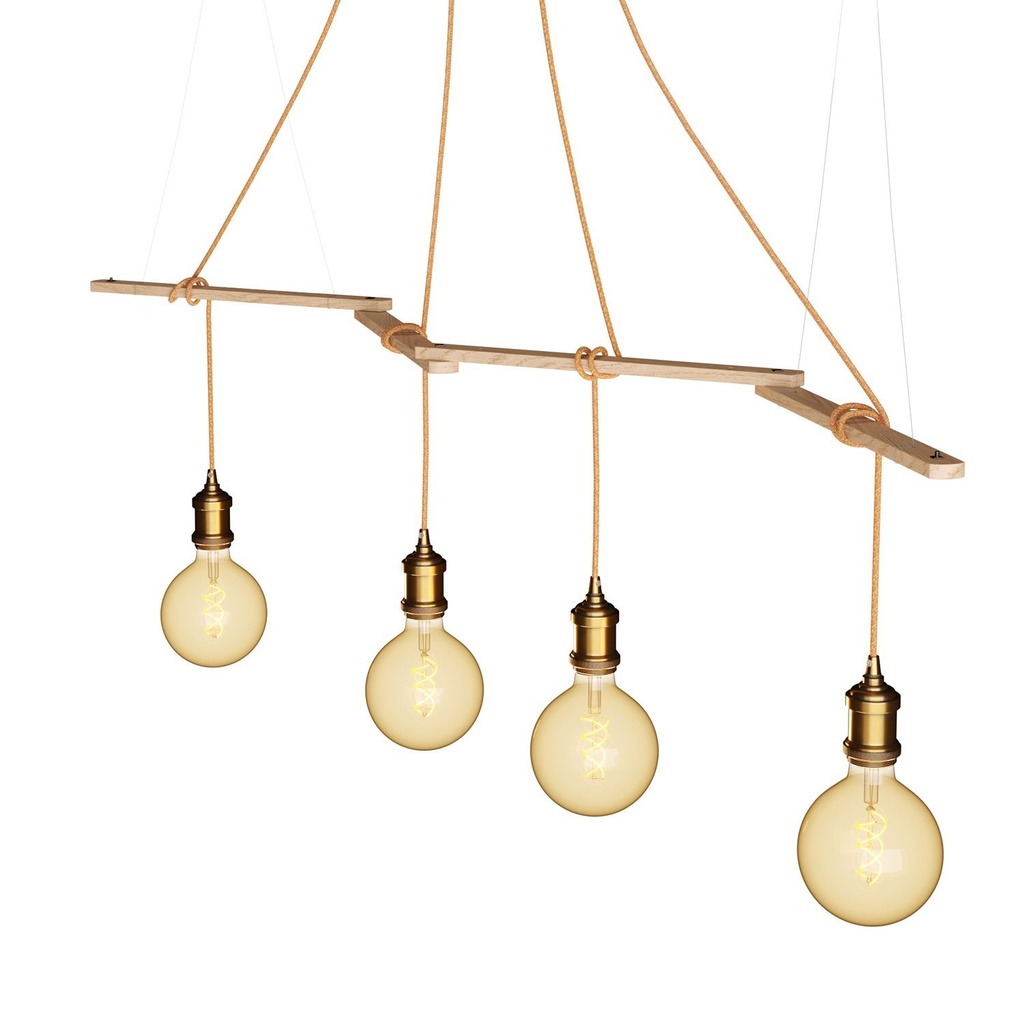 Zigh-Zagh, supporto a soffitto regolabile in legno per lampa 1