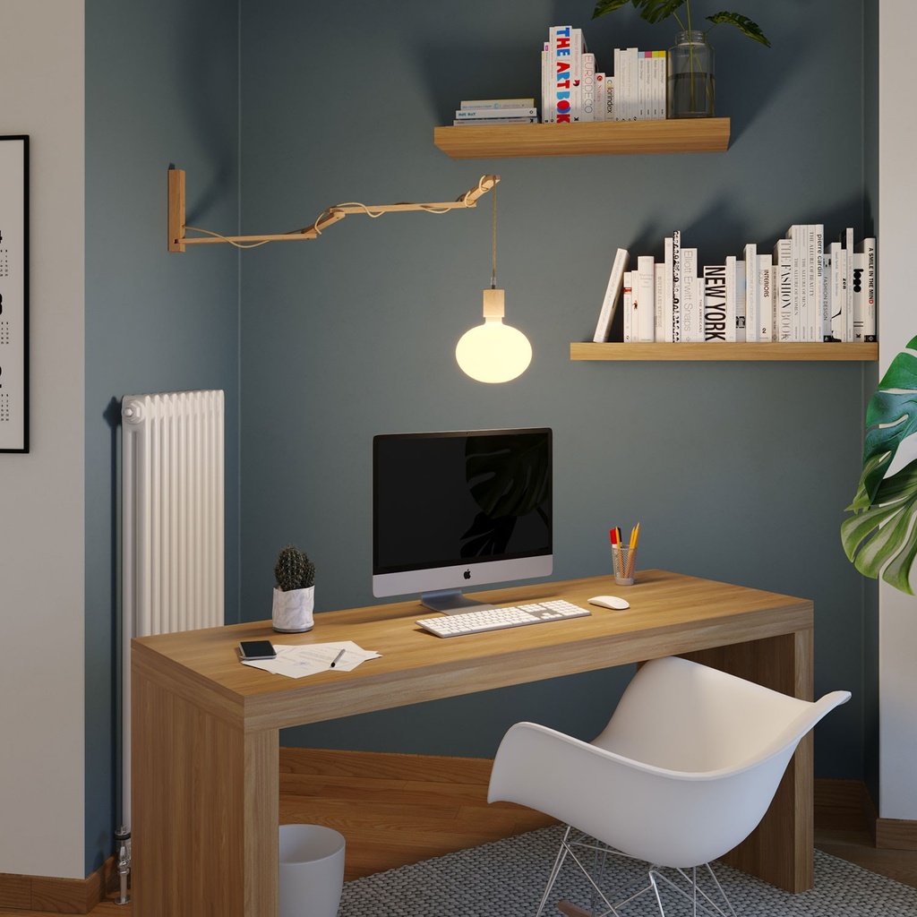 Pinocchio XL, adjustable wooden wall support for wall lamps – photo 3