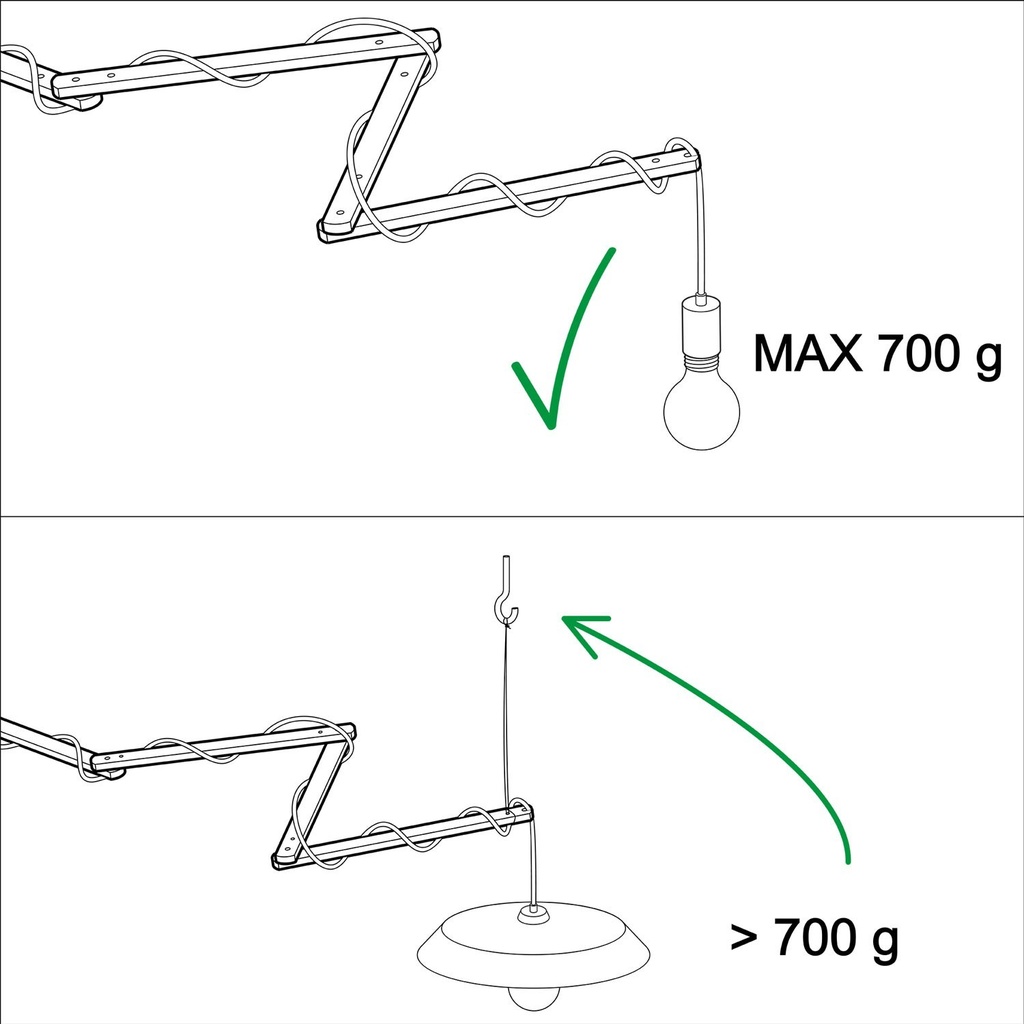 Pinocchio XL, adjustable wooden wall support for wall lamps – photo 7
