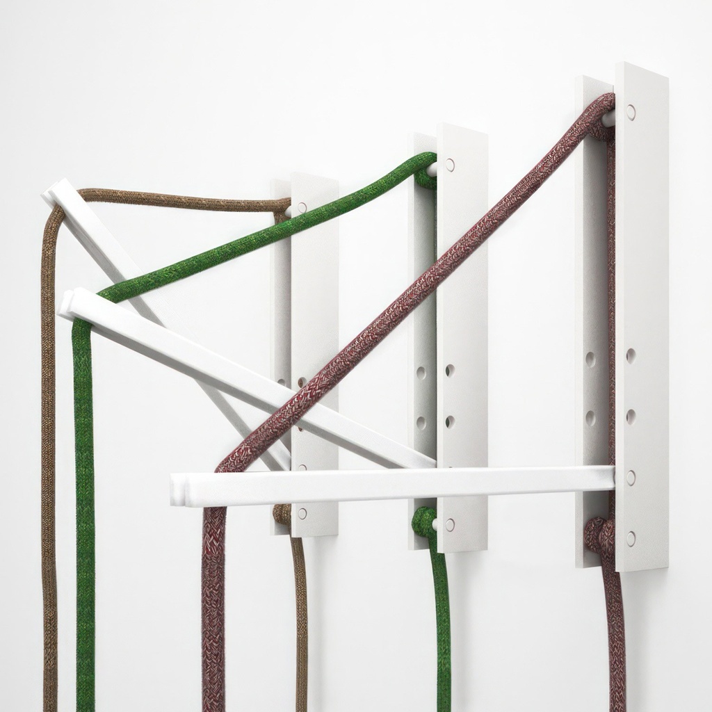 Pinocchio, support mural réglable en bois pour suspensions – Blanc – photo 3