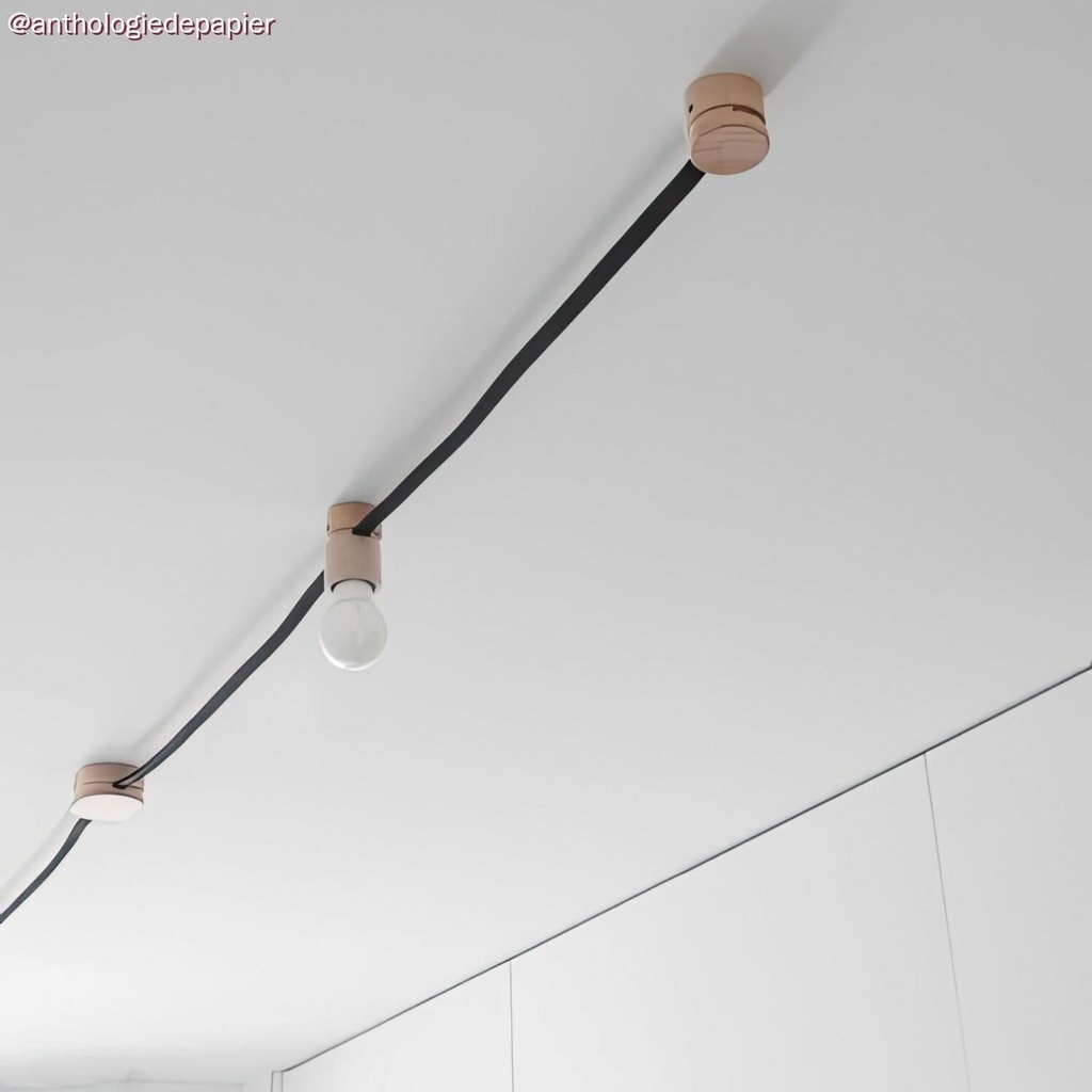Oval wooden ceiling rose with 2 side holes for string light cable and Filé system. Made in Italy – White – photo 8