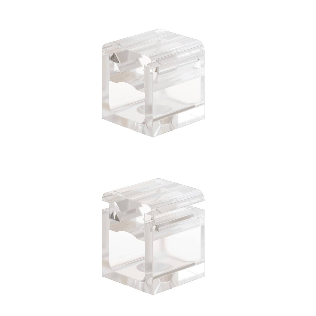 Set 4 Cube Clip Trasparente - Mini fissaggio a parete per cavo tessile – foto 6
