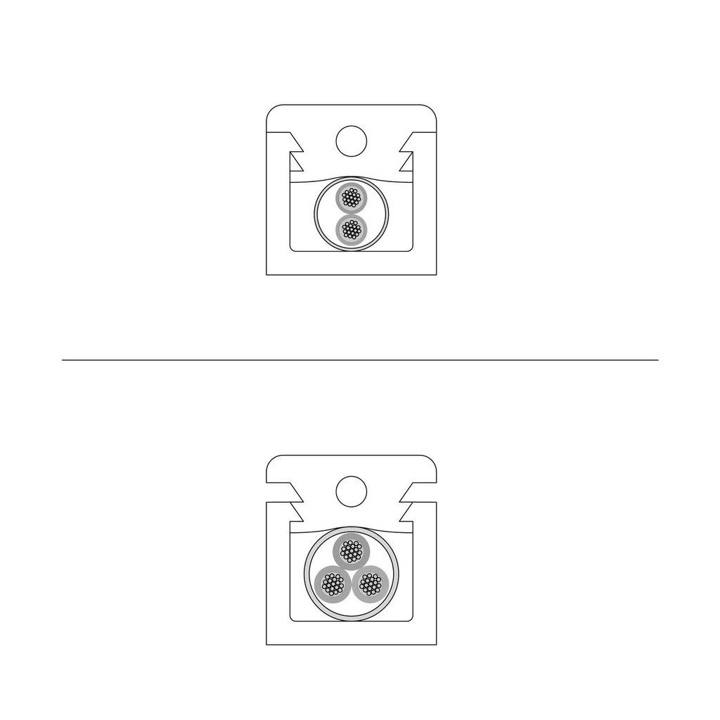 Set 4 Cube Clip Trasparente - Mini fissaggio a parete per cavo tessile – foto 7