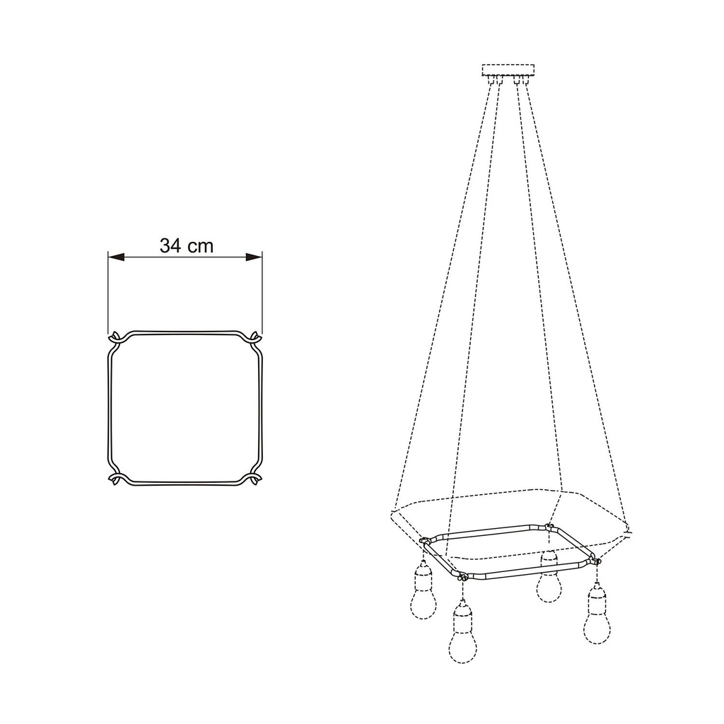 Cage Carrée - Structure pour lustres – Blanc, 34 cm – photo 4