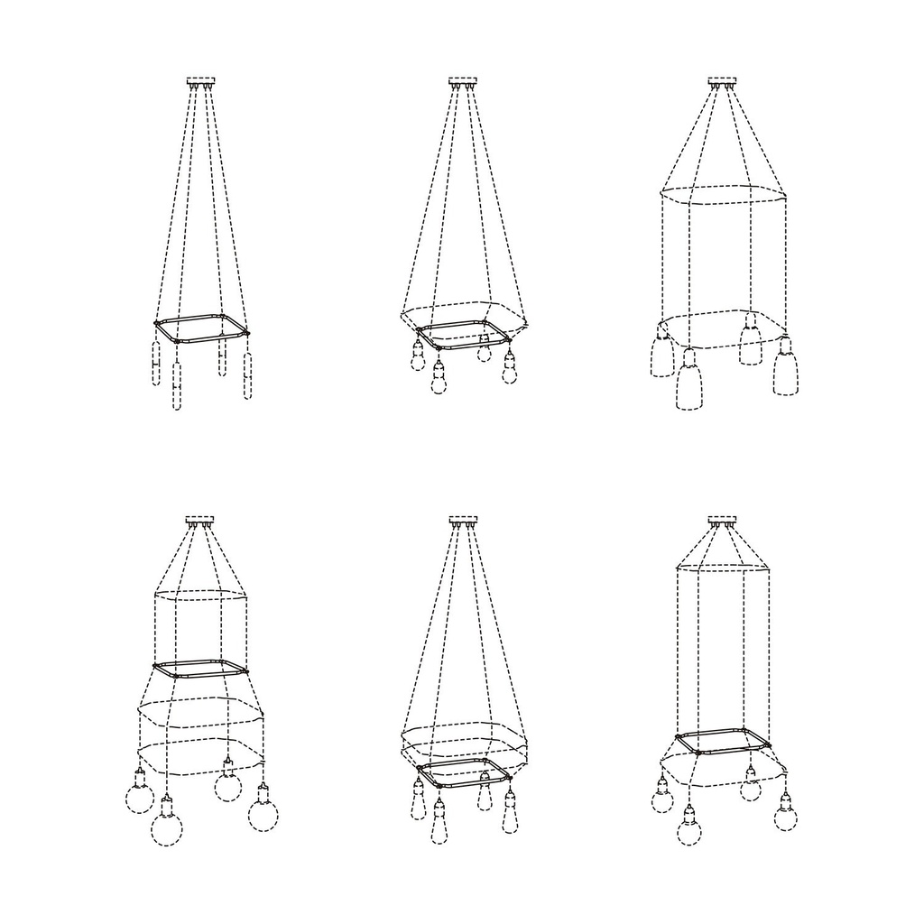 Cage Carrée - Structure pour lustres – Blanc, 34 cm – photo 5