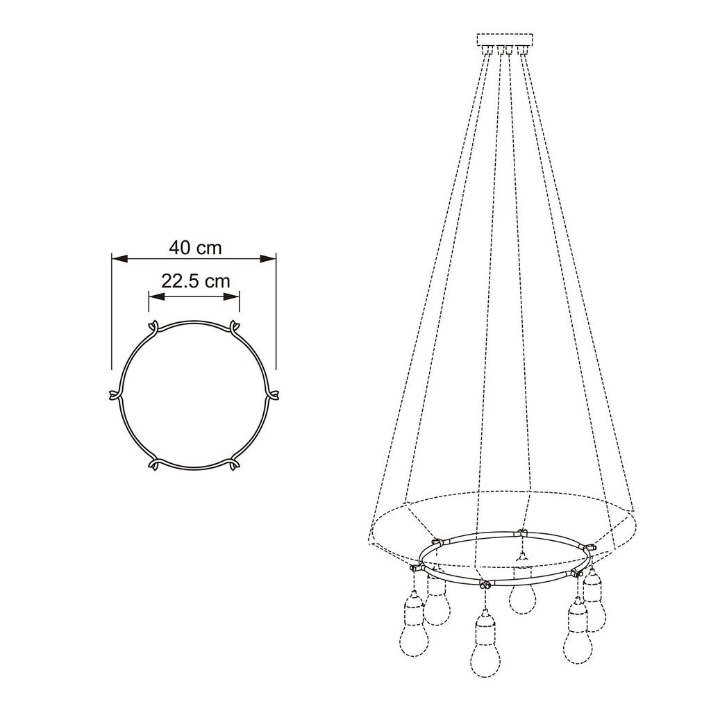 Cage Cerchio - Structure pour lustres – Blanc, Ø 40 cm – photo 4