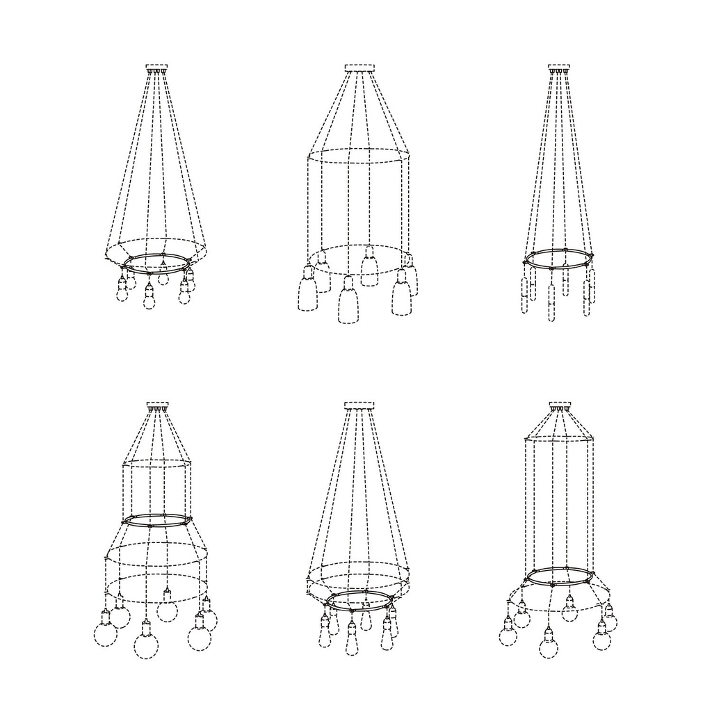Cage Cerchio - Structure pour lustres – Blanc, Ø 40 cm – photo 5