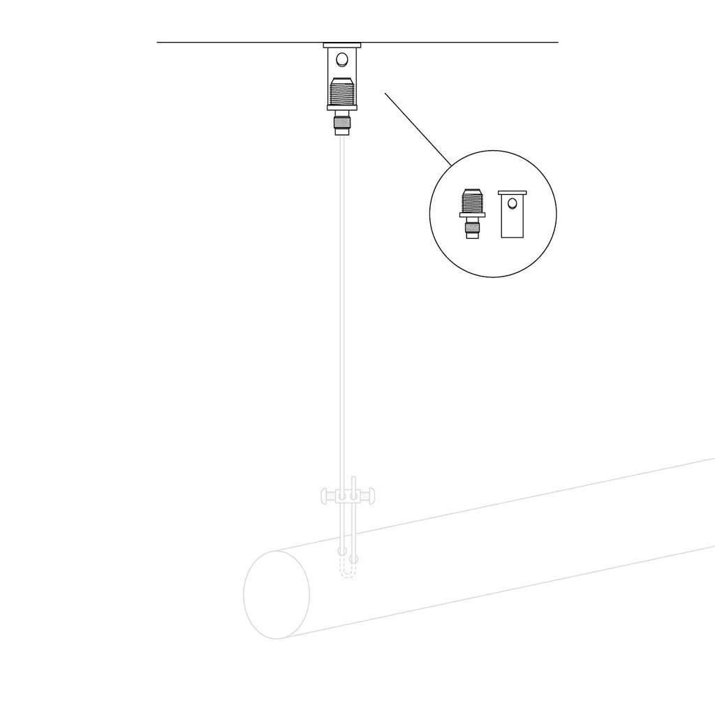 Tendeur de plafond professionnel pour câble en acier - raccord M10x1 pour suspensions lourdes ou décentrées – photo 4