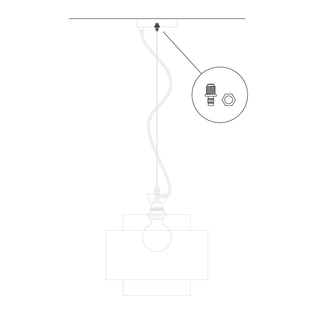 Tendeur central en métal pour rosace à 2 trous - Raccord M10x1 pour suspensions design – photo 3