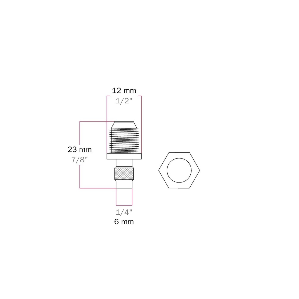 Tendeur central en métal pour rosace à 2 trous - Raccord M10x1 pour suspensions design – photo 4
