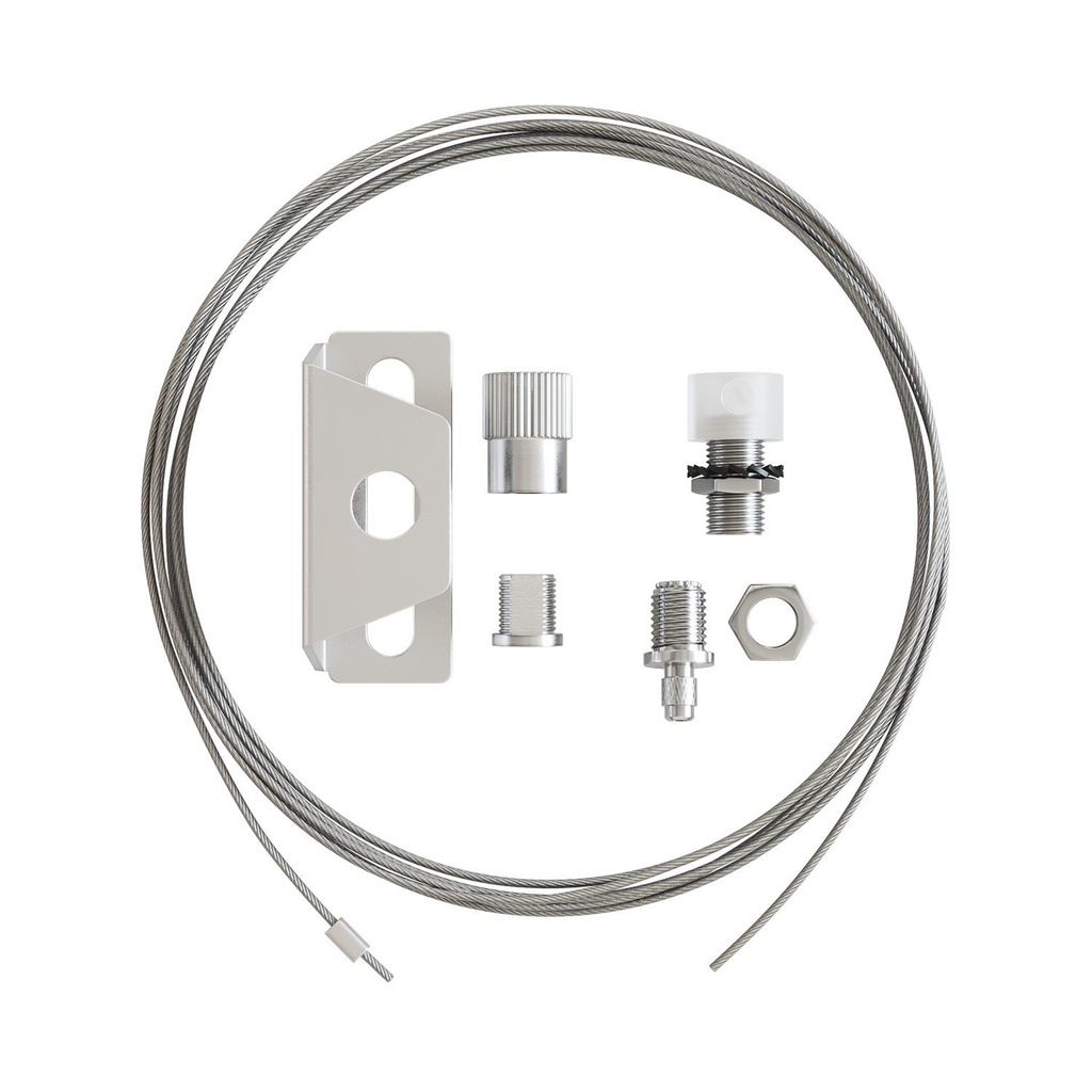 Professional suspension kit with ceiling rose tensioner, 3 m steel cable and millimetric balancer – photo 4