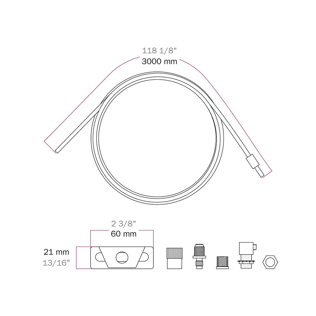 Professional suspension kit with ceiling rose tensioner, 3 m steel cable and millimetric balancer – photo 6