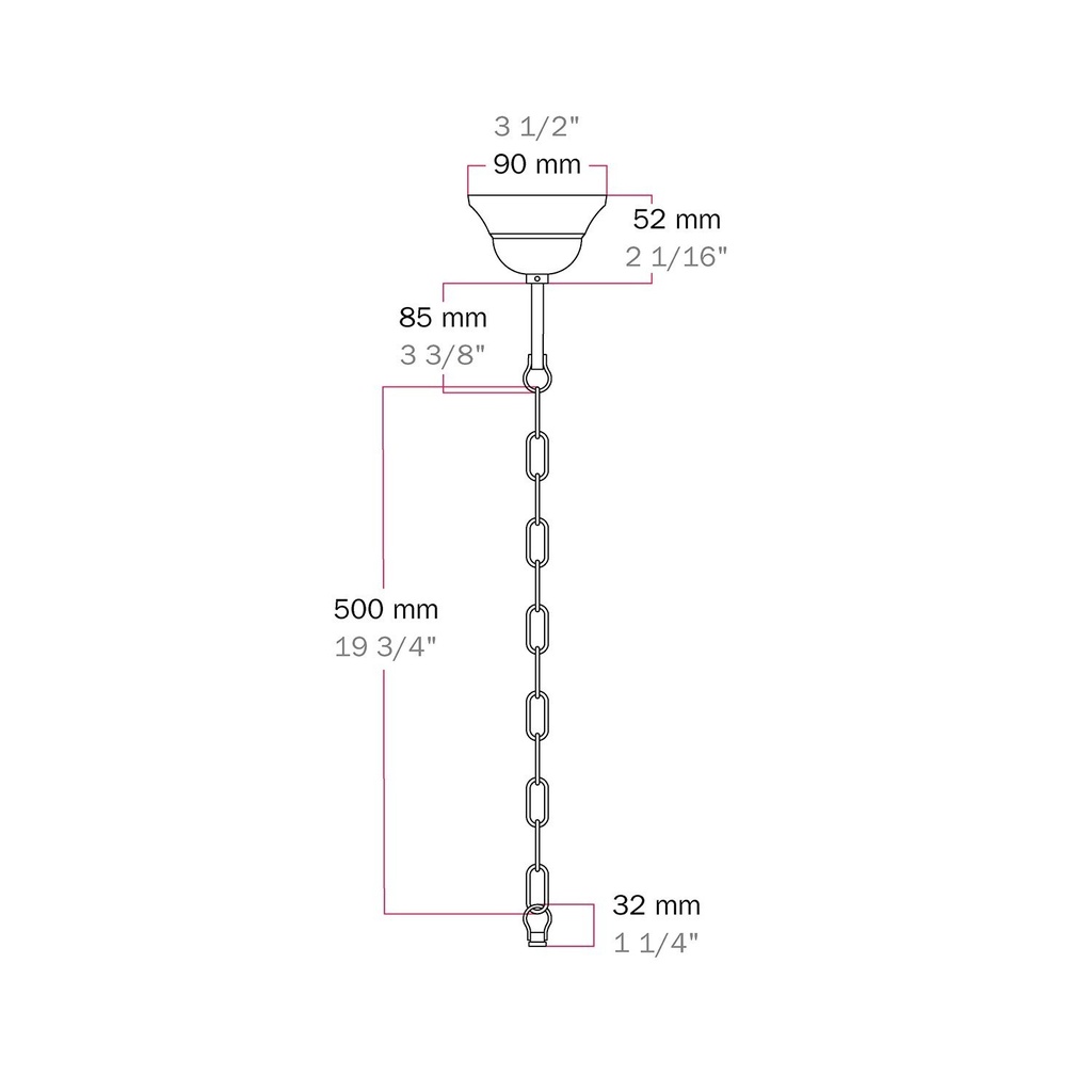 Kit de suspension vintage complet : rosace en fer et chaîne génoise - 50 cm – photo 6