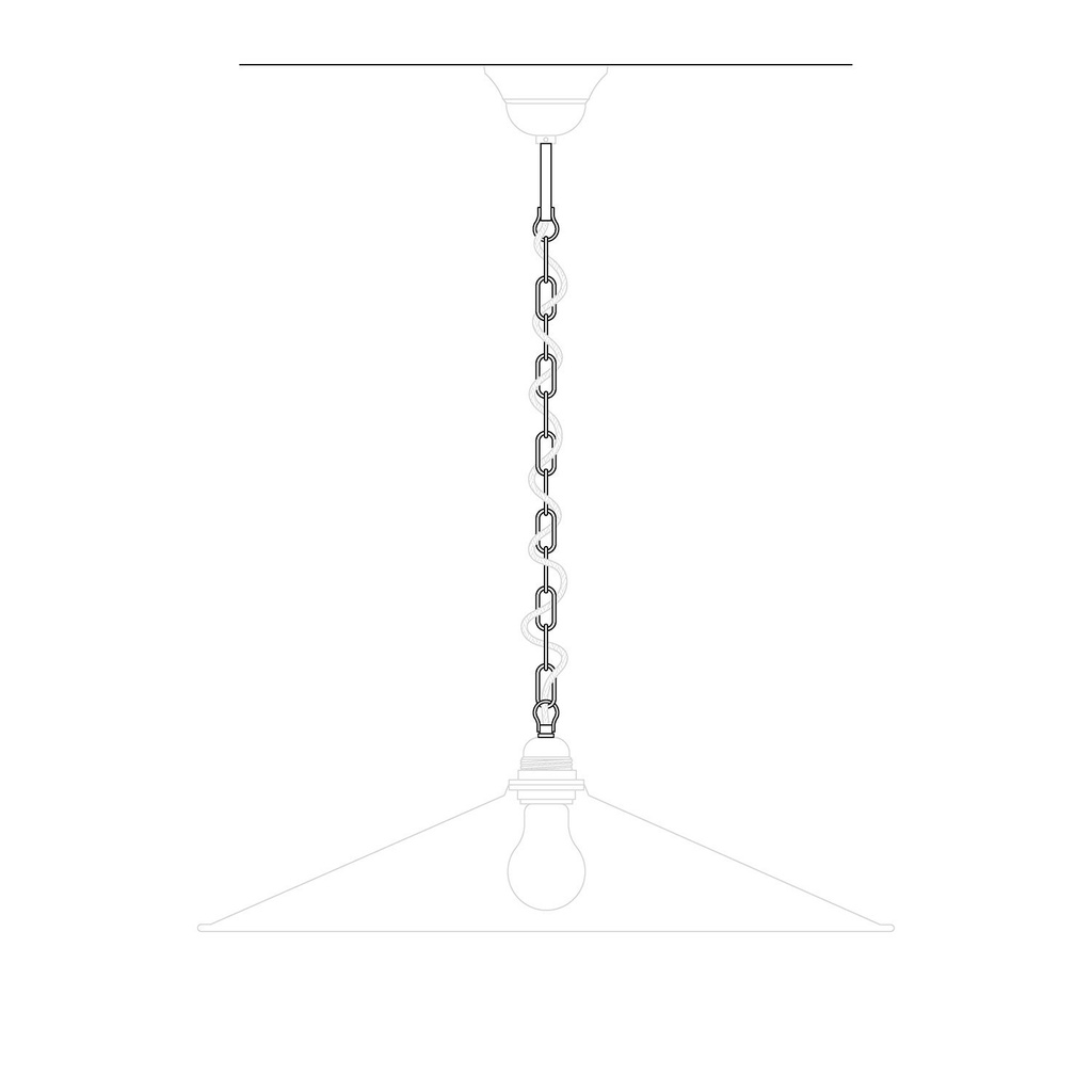Mechanical suspension kit with Genoese iron chain - 50 cm chain, threaded rod and M10x1 hook – photo 5