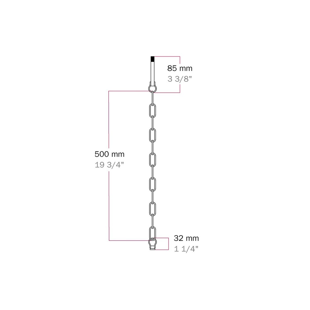 Mechanical suspension kit with Genoese iron chain - 50 cm chain, threaded rod and M10x1 hook – photo 6