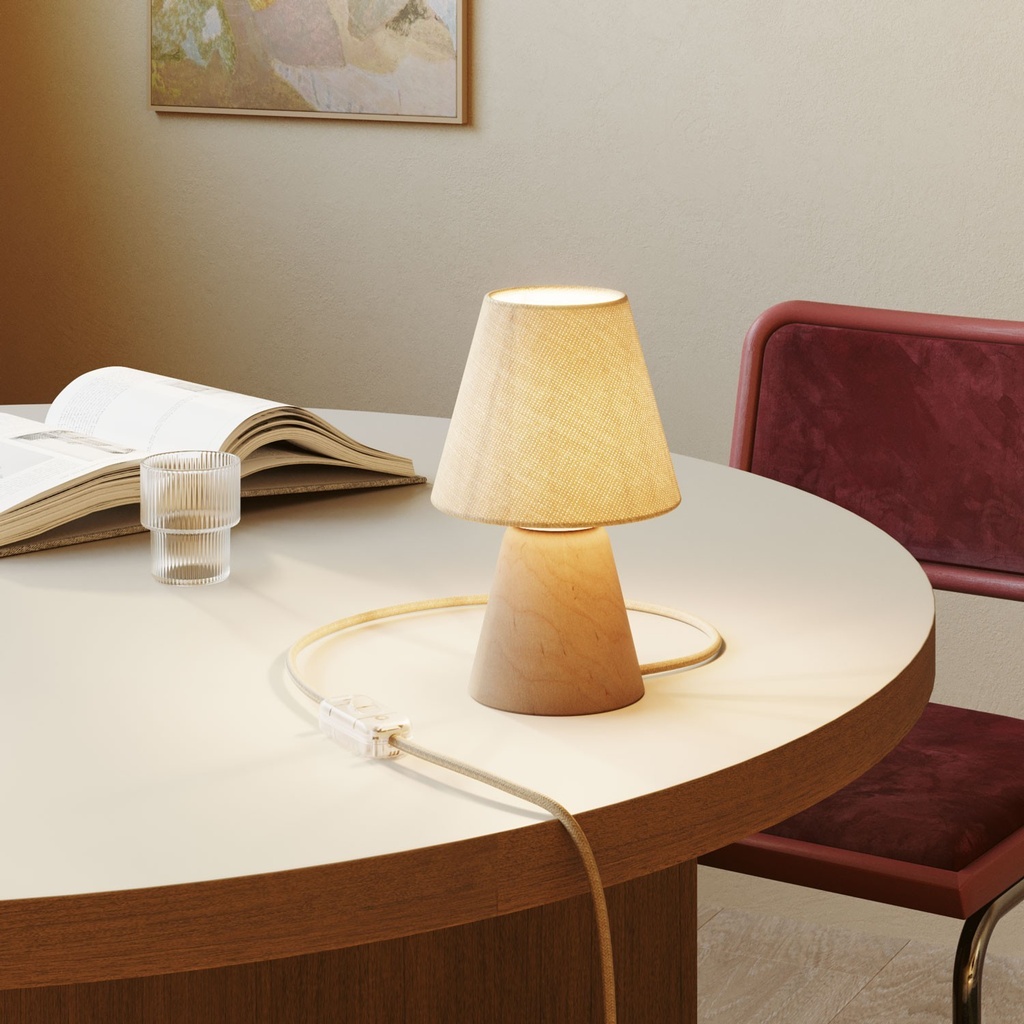 Base per lampada da tavolo in legno - Cono 1