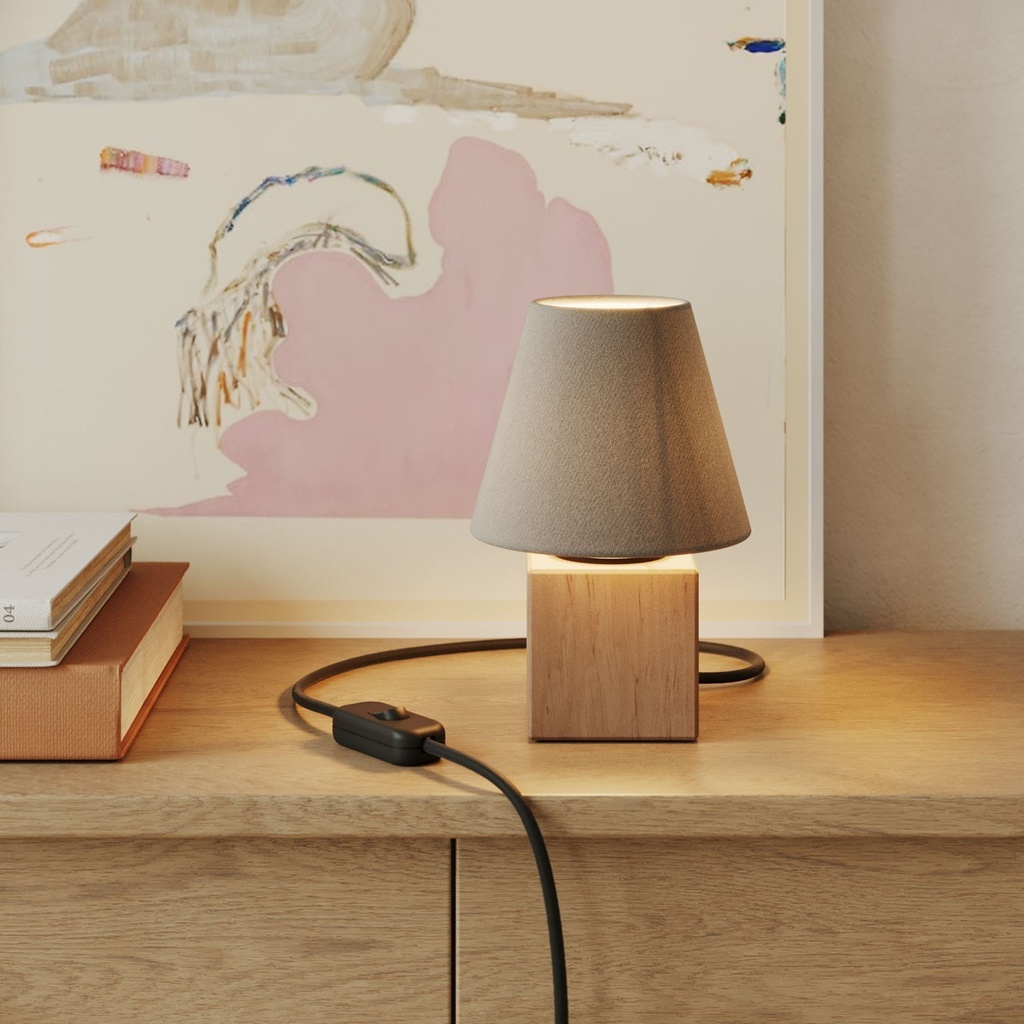 Base per lampada da tavolo in legno - Cubo 1