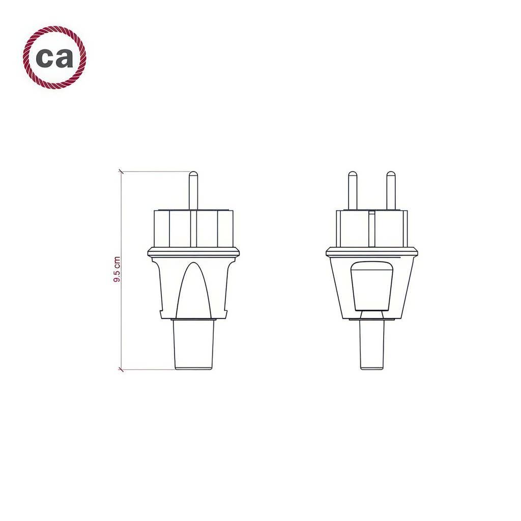 Black French-German plug for Lumet string lights – photo 3