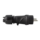 Schwarzer Schuko-Stecker mit Ring 16A 250V IP44 für den Außenbereich, für System Modulair – Foto 2