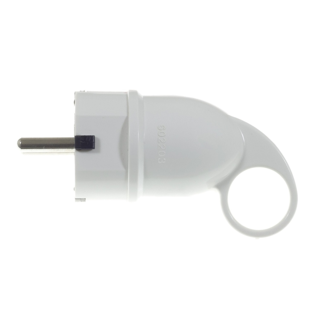 Schuko-Komfort-Stecker mit Ring 16A 250V – Weiß – Foto 4