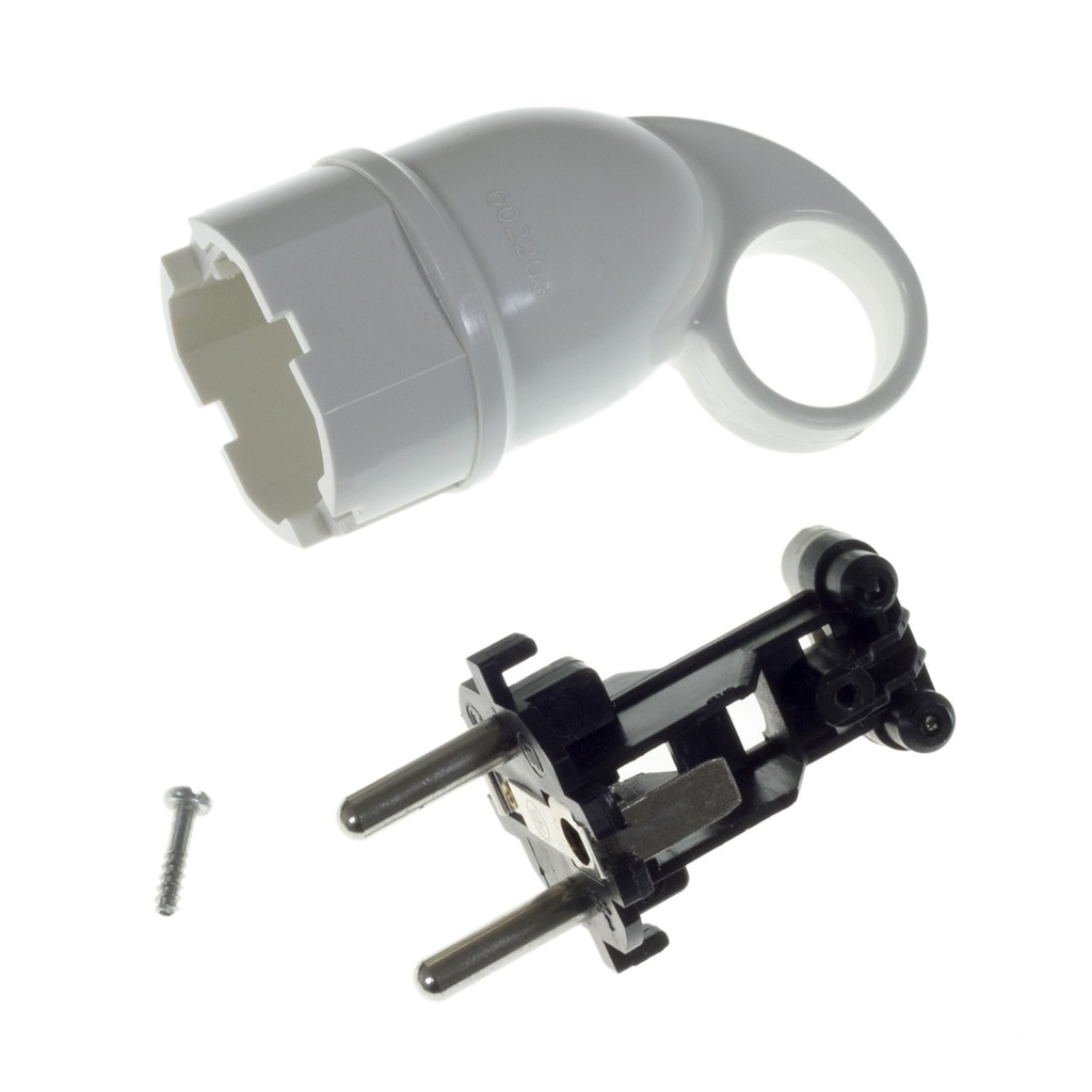 Schuko-Komfort-Stecker mit Ring 16A 250V – Weiß – Foto 5