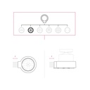 Switch/diverter kit with knob and base for Creative-Tubes in white porcelain – 1 outlet, White – photo 7