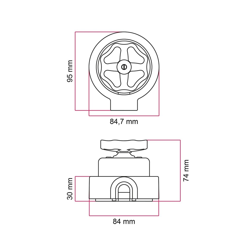 Kit interrupteur/va-et-vient avec bouton et socle pour Creative-Tubes en porcelaine noire – 1 sortie, Blanc – photo 6