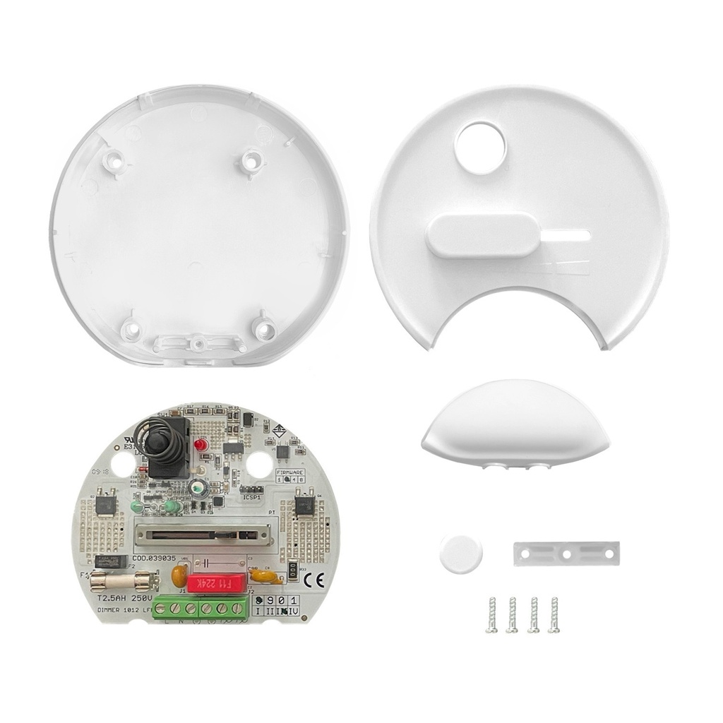 Dimmer universale rotondo con pulsante e morsetto di terra – Bianco – foto 2