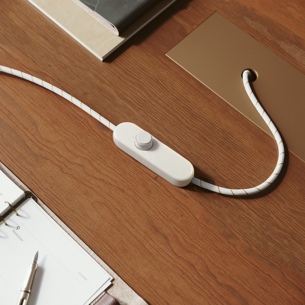 Universaldimmer für Tischlampen mit Drehknopf für LED- und Glühlampen – Weiß – Foto 3