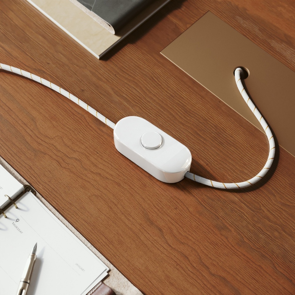 Universal table/floor lamp dimmer with push-button - Design by Achille Castiglioni – white – photo 3