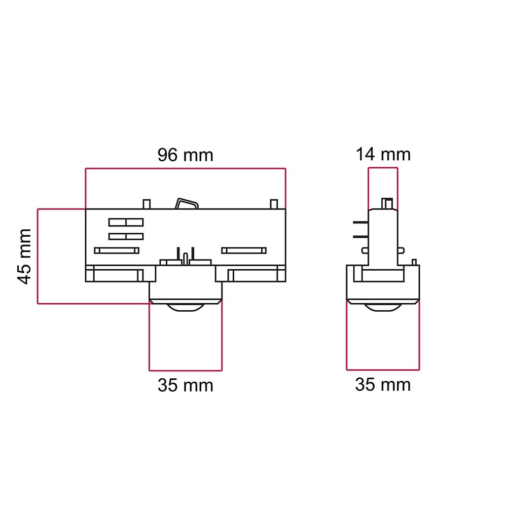 Adaptateur Eutrac pour rail à 3 phases, pour suspension – Blanc – photo 4