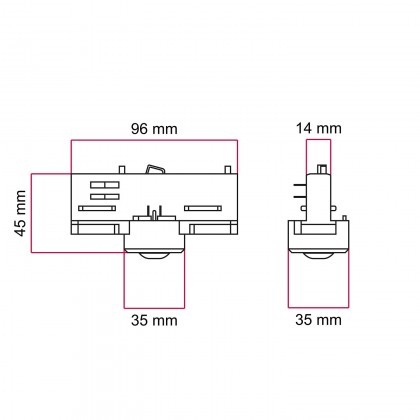 Eutrac-Adapter für 3-Phasen-Stromschiene – zur Verlängerung oder Verbindung – Weiß – Foto 3