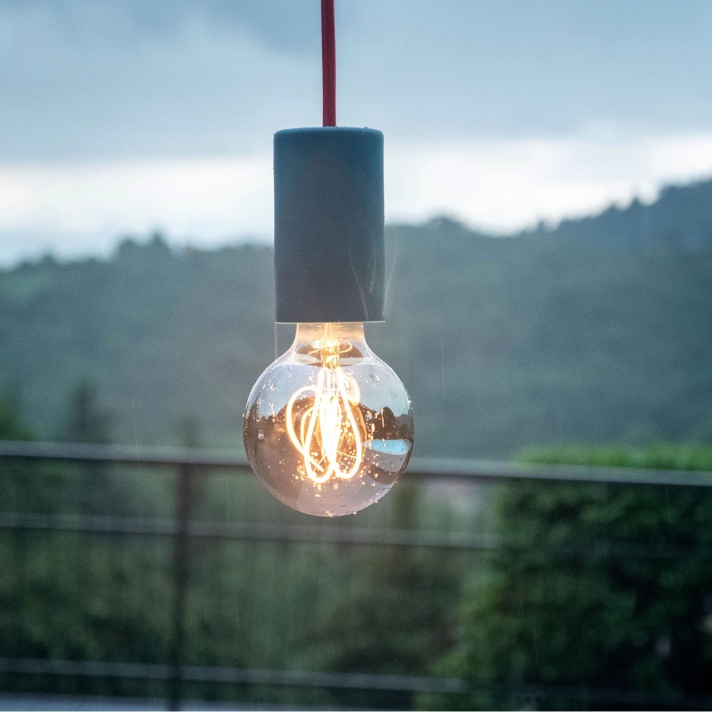 MODULAIR ELEGANT Außen-Hängeleuchte 1,5 m mit Kabel, Baldachin und Fassung aus Silikon IP65 – Foto 7
